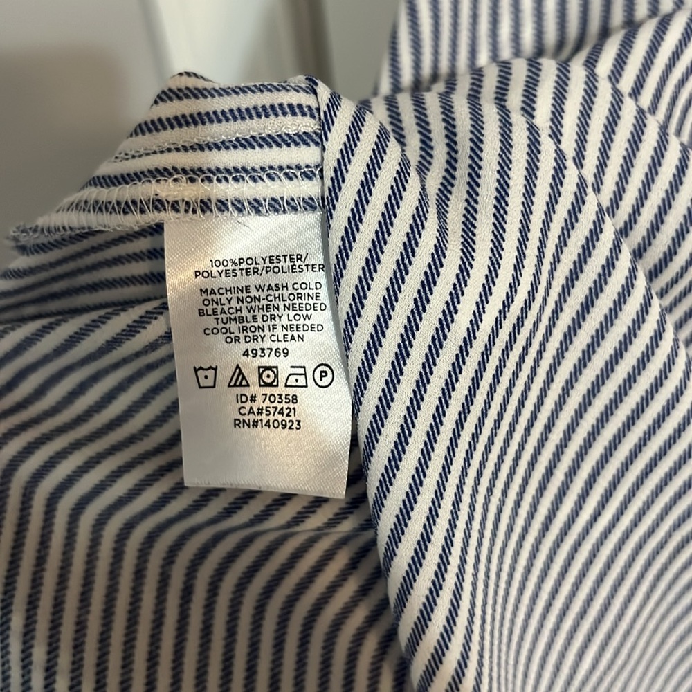 LOFT Black and White Striped Blouse - Picture 6 of 6